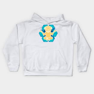 Geometrical spiritual meditating monkey Kids Hoodie